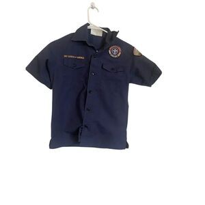 Boy Scouts of America Kids Navy Blue Official Uniform Shirt Size Medium